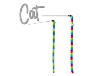 Wiggle Worm Cat Dangler Rainbow