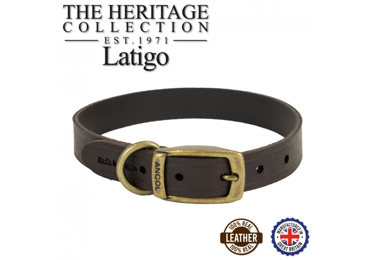 Latigo Leather Collar Havana 28-36cm Size 3