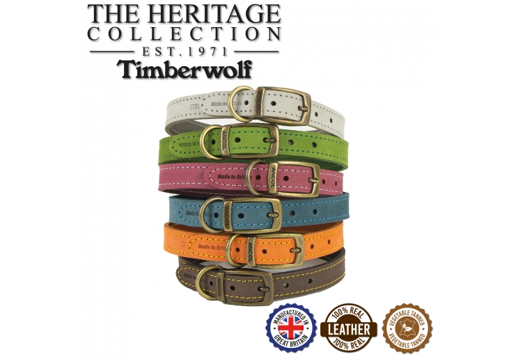 Timberwolf Leather Collar Sable 20-26cm Size 1