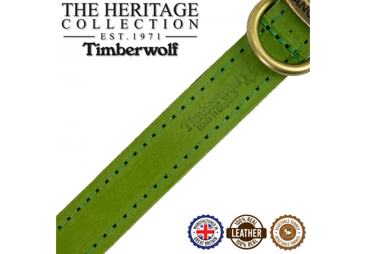 Timberwolf Leather Collar Green 20-26cm Size 1