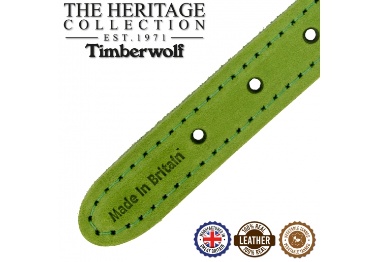 Timberwolf Leather Collar Green 20-26cm Size 1