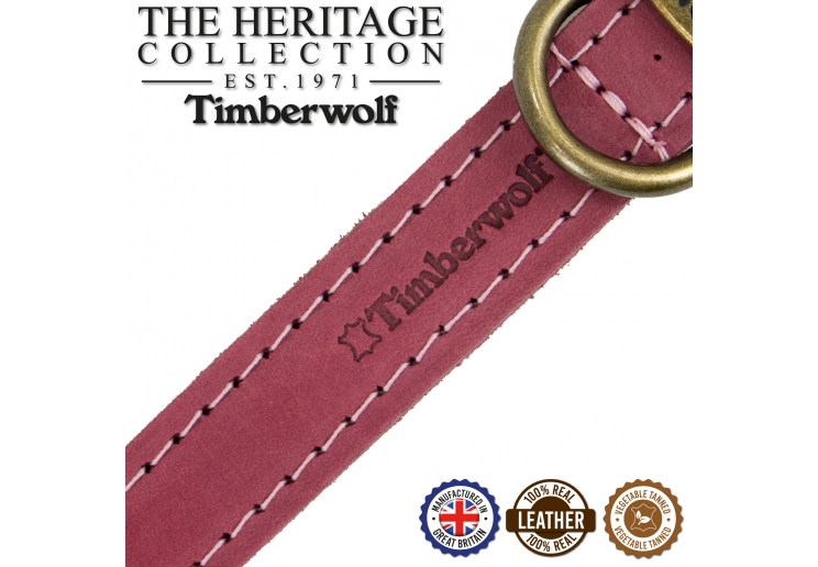 Timberwolf Leather Collar Raspberry 20-26cm Size 1