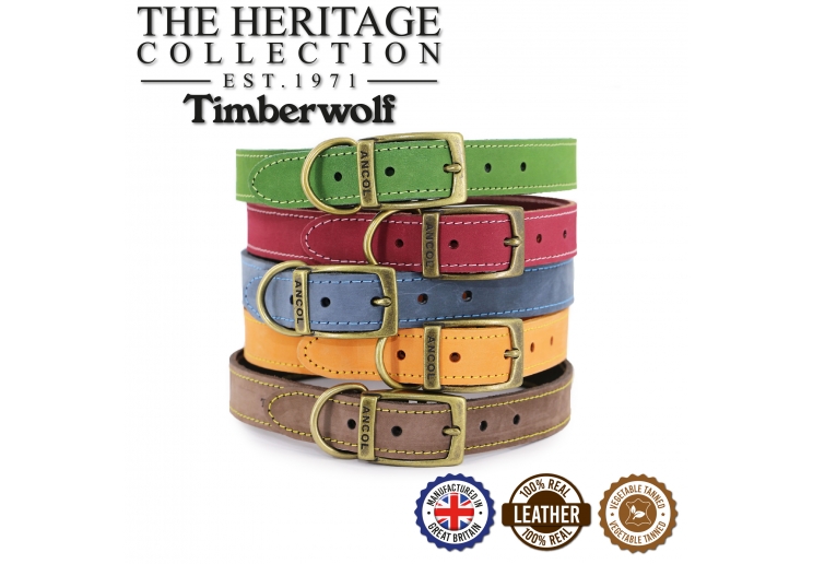 Timberwolf Leather Collar Blue 28-36cm Size 3