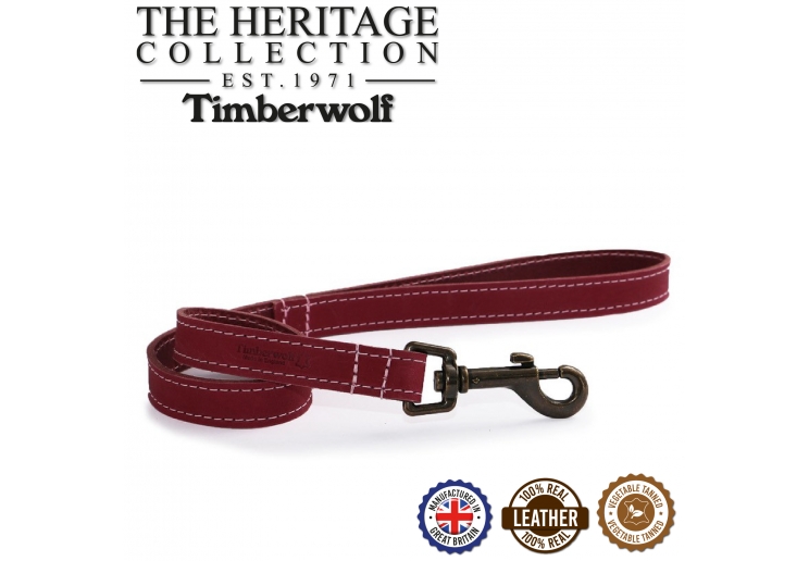 Timberwolf Leather Lead Raspberry 60cmx19mm