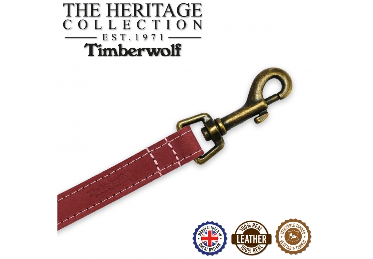 Timberwolf Leather Lead Raspberry 60cmx19mm