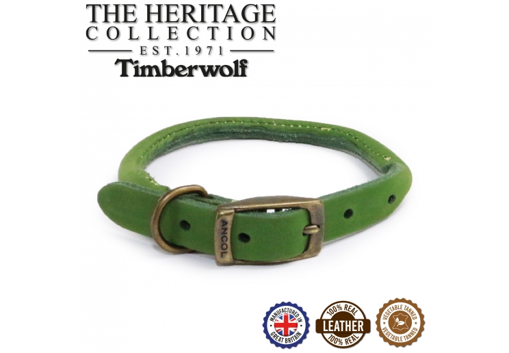 Timberwolf Rolled Collar Green 45-54cm Size 6