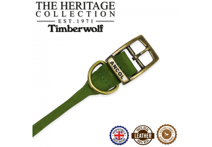 Timberwolf Rolled Collar Green 45-54cm Size 6