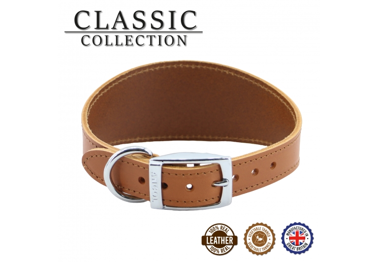 Greyhound Leather Collar Tan 34-43cm