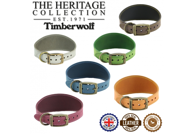 Timberwolf Greyhound Collar Green 34-43cm