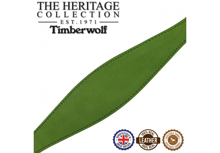 Timberwolf Whippet Leather Collar Green 30-34cm