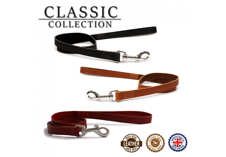 Classic Leather Lead Black 1mx19mm