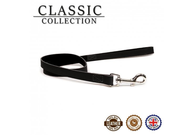 Classic Leather Lead Black 1mx19mm