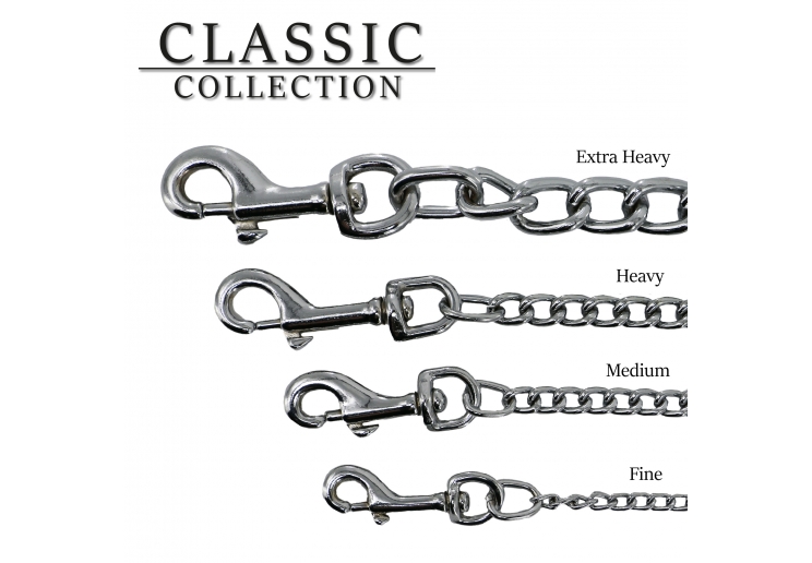 Leather Fine Chain Lead Tan 87cm