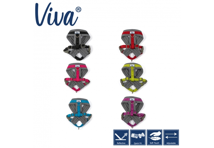 Viva Padded Harness Black S 36-42cm