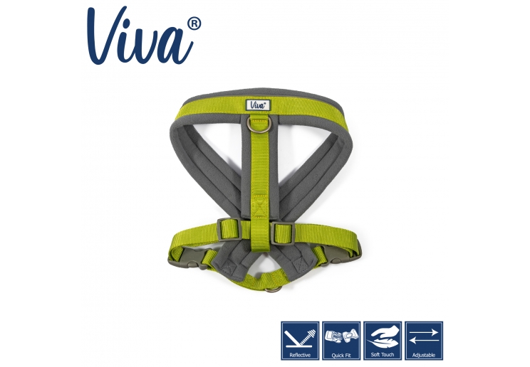 Viva Padded Harness Lime L 52-71cm