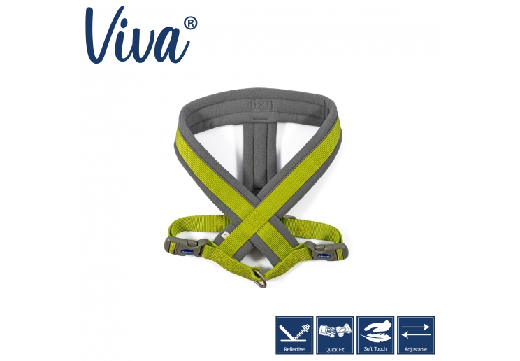 Viva Padded Harness Lime L 52-71cm