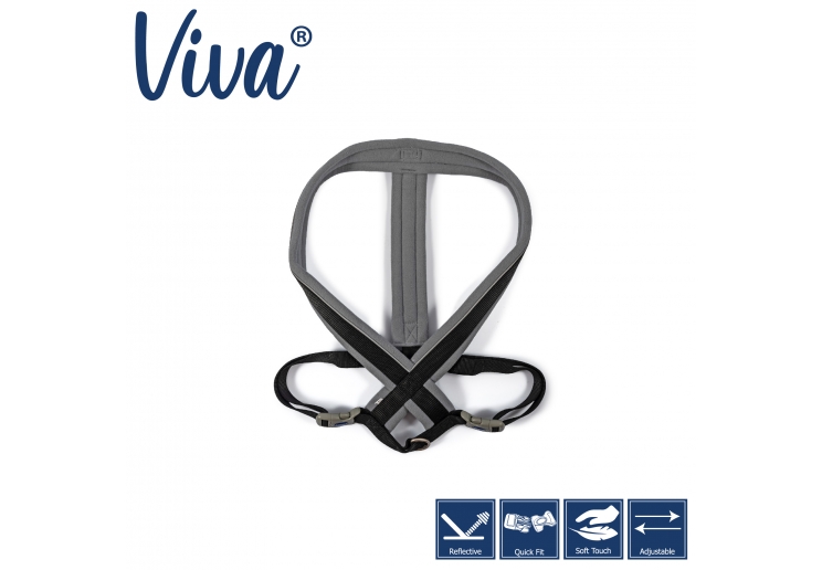 Viva Padded Harness Black XL 70-98cm