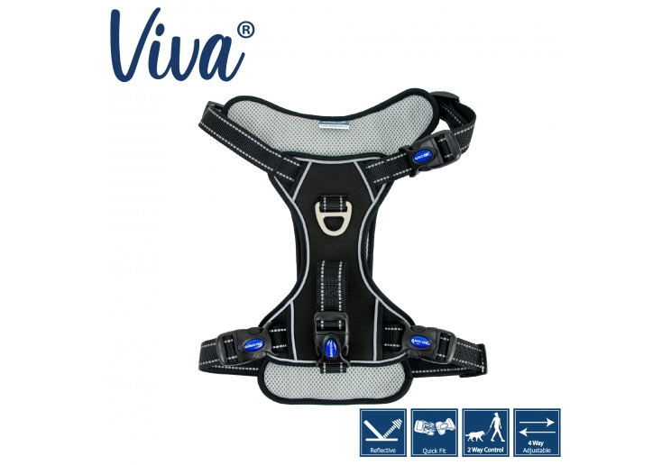 Viva Travel Harness Black L 60cm/85cm