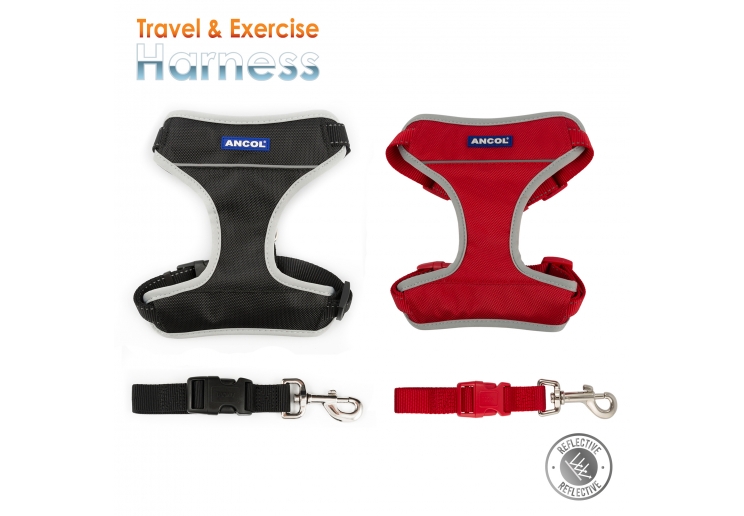 Travel Dog Harness Red S 37-58cm