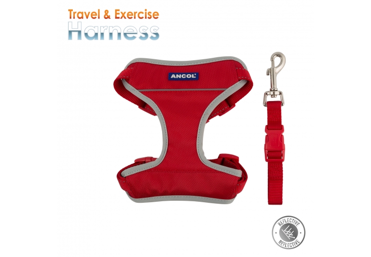 Travel Dog Harness Red S 37-58cm