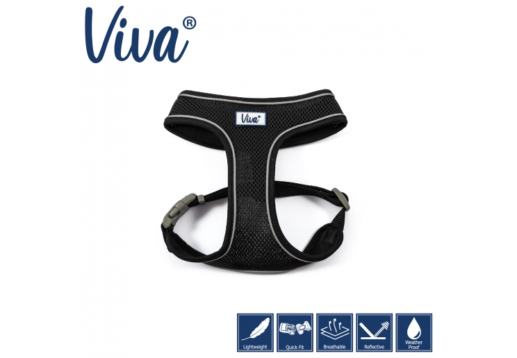 Viva Comfort Dog Harness Black XS 28-40cm