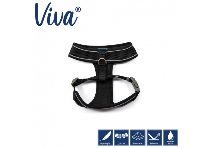 Viva Comfort Dog Harness Black XS 28-40cm