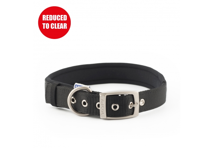 Padded Nylon Eyelet Collar Black 56-66cm XL