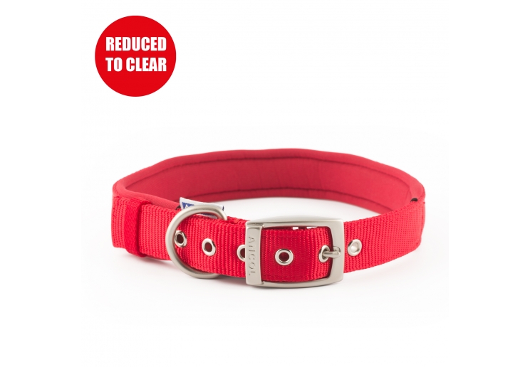 Padded Nylon Eyelet Collar Red 56-66cm XL