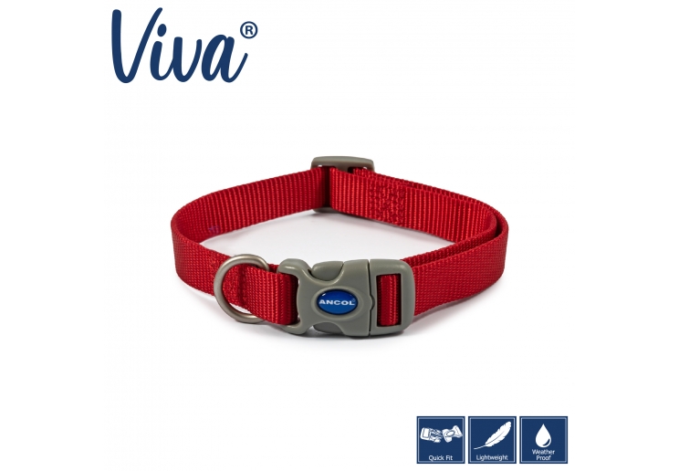 Viva Adjustable Collar Red 30-50cm Size 2-5