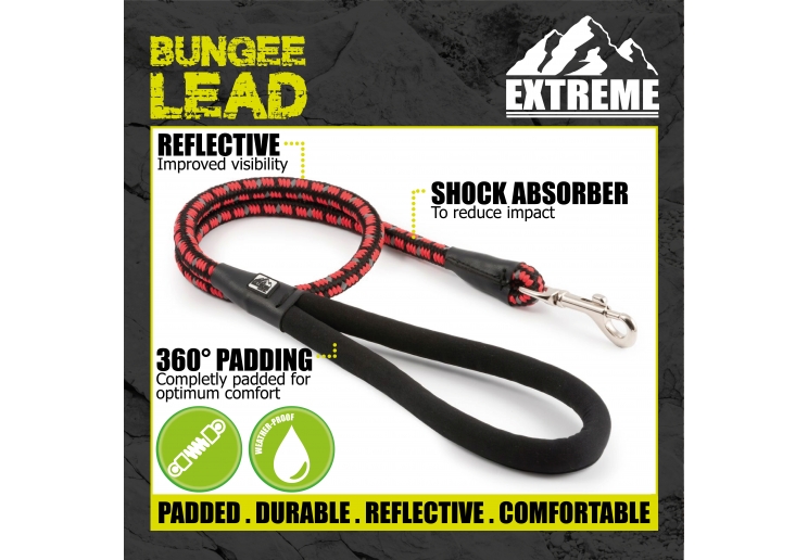 Extreme Shock Absorb Rope Lead Black/Red