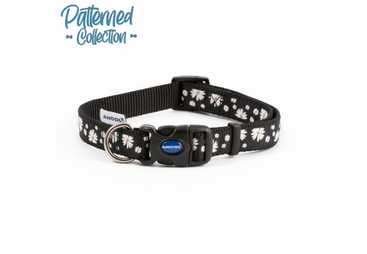 Fashion Collar Black Daisy Adjustable 20-30cm