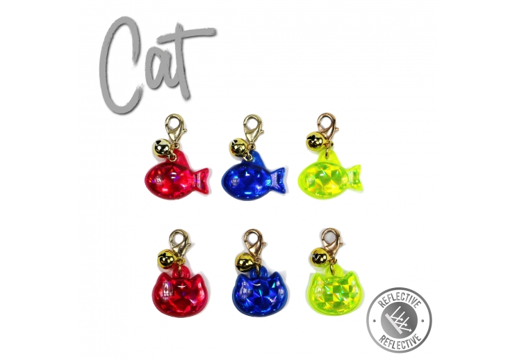 Cat Reflective ID Tag Cat/Fish Shape