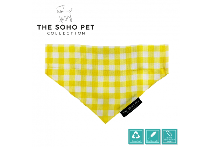 Sunflower/Yellow Check Patterned Bandana 2 per pk