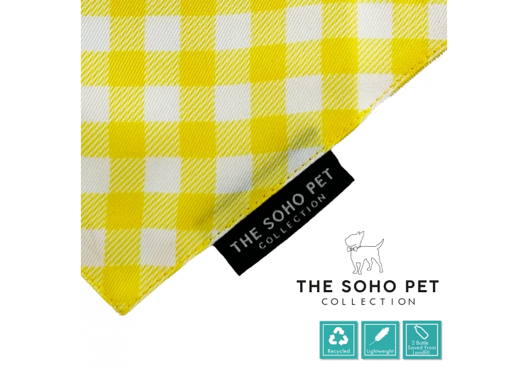 Sunflower/Yellow Check Patterned Bandana 2 per pk