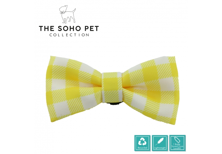 Sunflower/Yellow Check Patterned Bow Tie 2 per pk