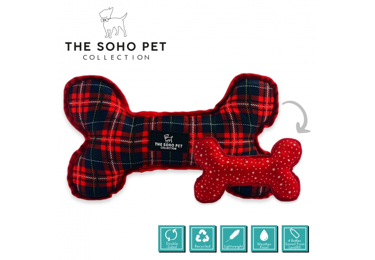 Tartan/Star Patterned Reversible Bone Toy