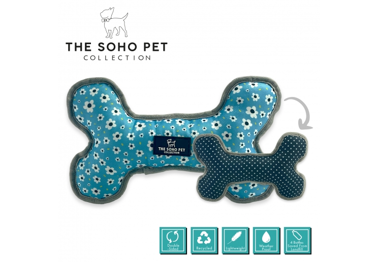 Daisy/Polka Patterned Reversible Bone Toy