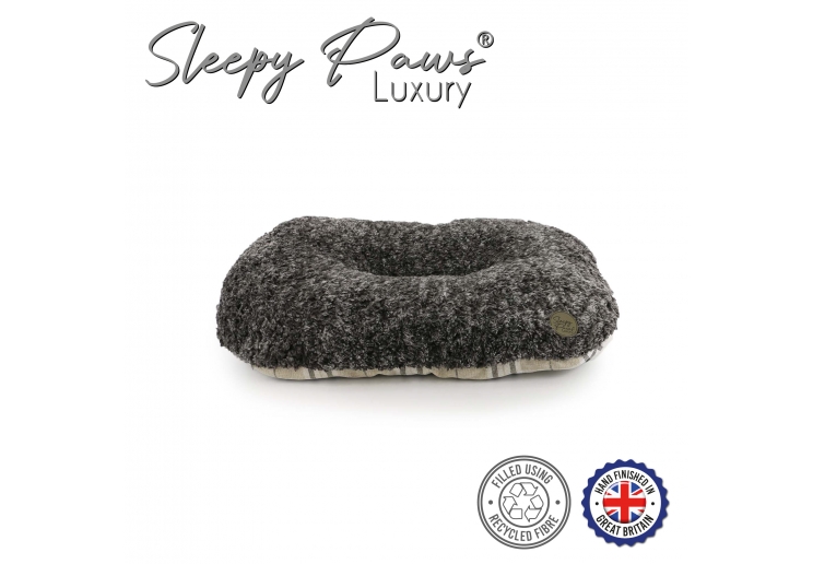 Sleepy Paws Oval Cushion 45x35cm Oatmeal & Check