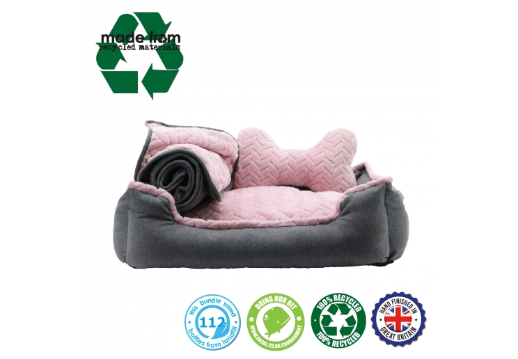 Made From Dog Bed Set 60x50cm Pink