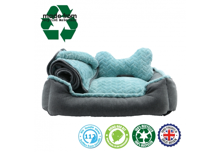 Made From Dog Bed Set 60x50xm Blue Teal