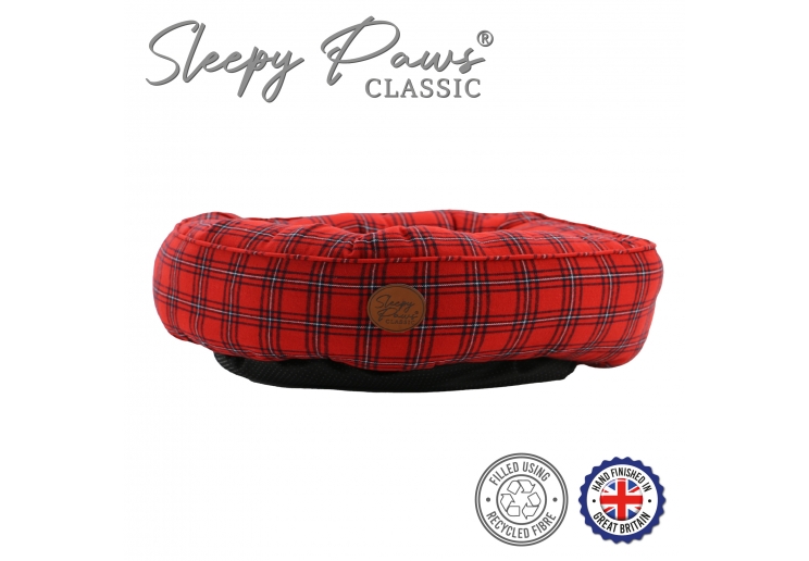 Red Tartan Donut Bed 70cm