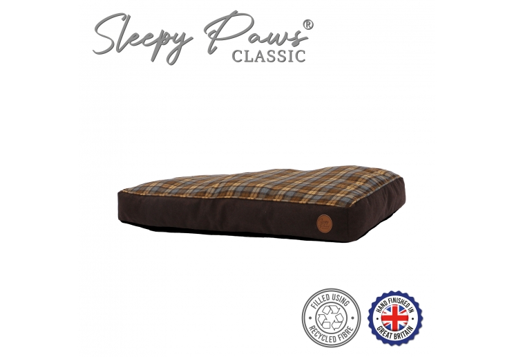 Brown And Blue Tartan Mattress 75 x 60cm