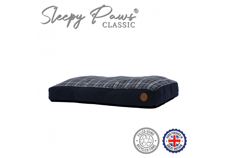 Blue and Grey Tartan Mattress 75 x 60cm