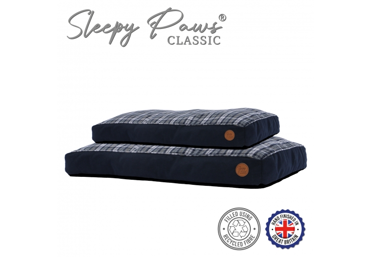 Blue and Grey Tartan Mattress 75 x 60cm