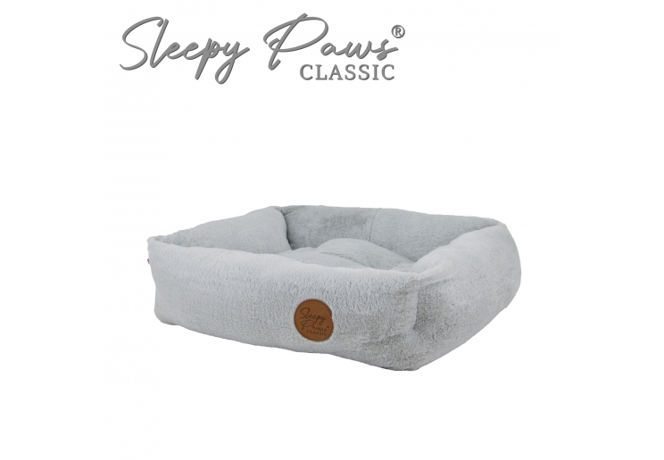 Sleepy Paws Square Bed 60x50cm Light Grey