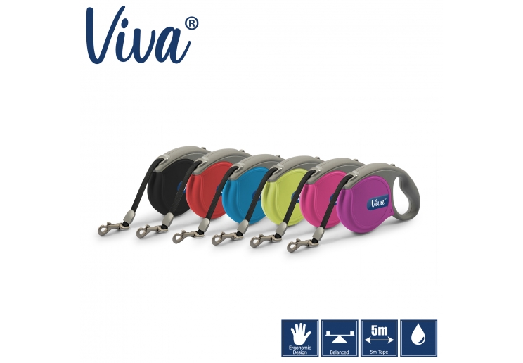 Viva Retractable 5m Lead Black S