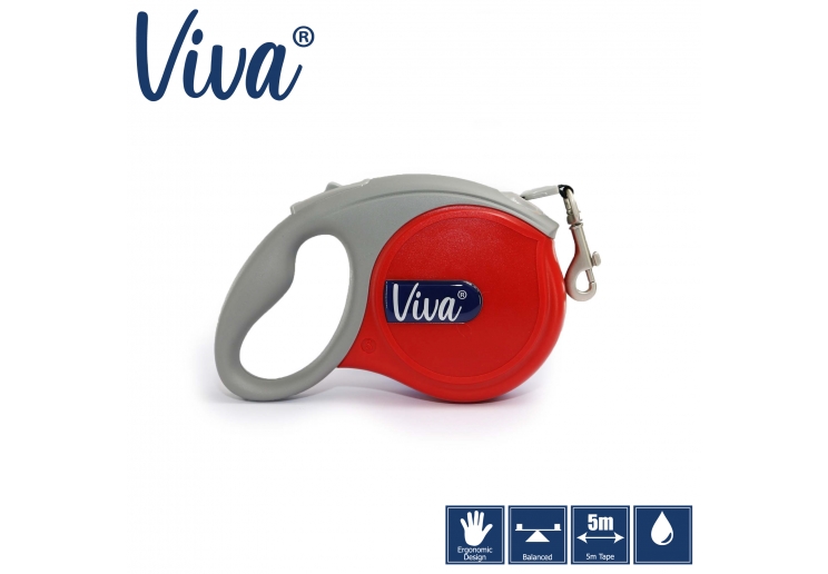 Viva Retractable 5m Lead Red S