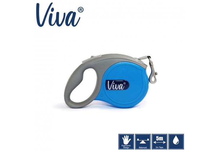 Viva Retractable 5m Lead Blue S