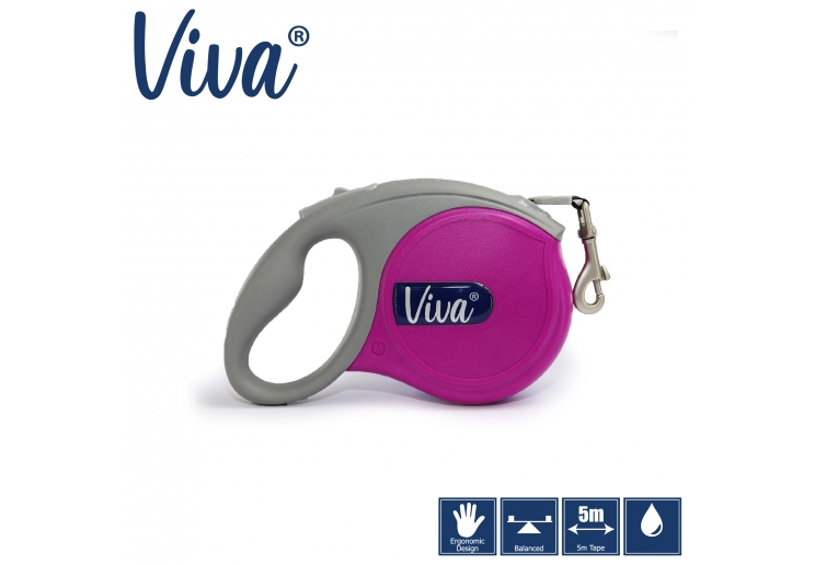 Viva Retractable 5m Lead Purple S