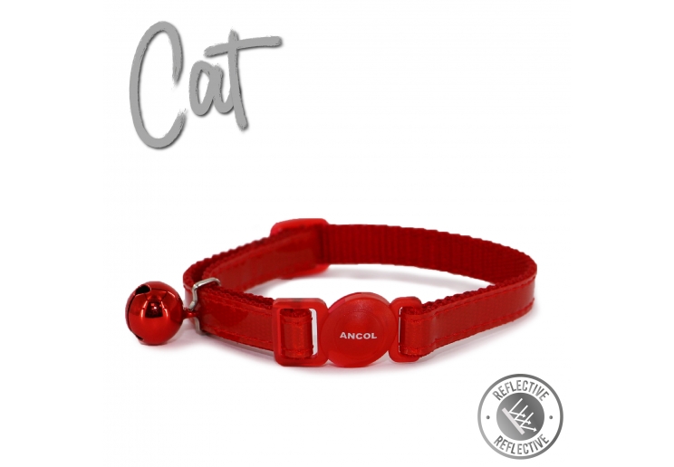 Gloss Refl Safety Cat Collar Red